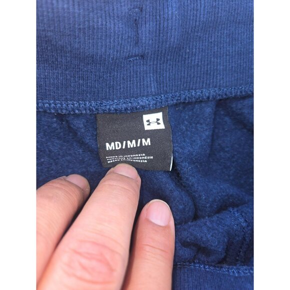 Under Armour Mens Navy Blue Fleece Joggers Sweatpants Medium - Picture 4 of 6